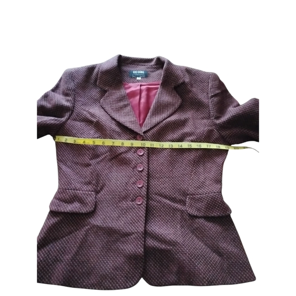 Vintage Ice Cube by Michael Wool (70%) Blend 2 Piece Blazer & Skirt Suit Size 10 - Picture 13 of 16